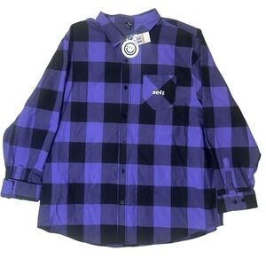 Neff Porter Button Up Shirt Men 4XL Purple Excellence Buffalo Check Long Sleeve